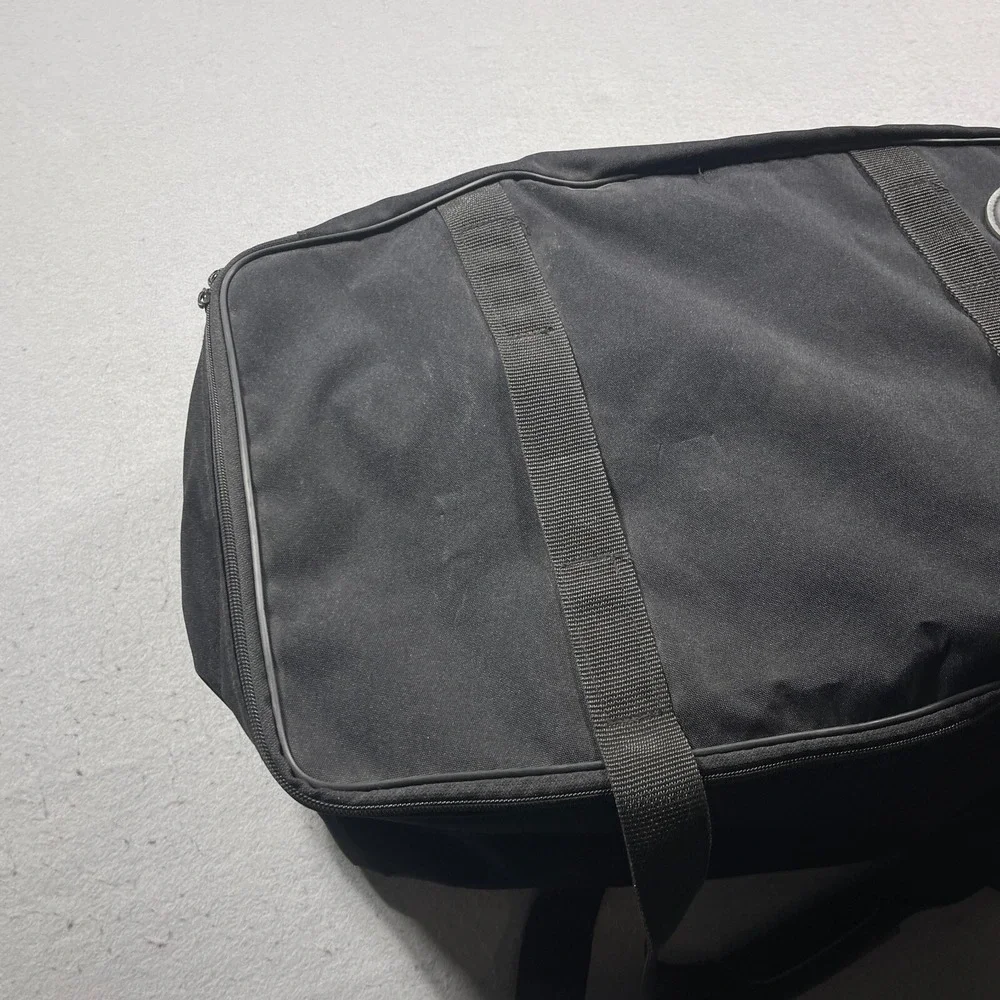Harley Davidson Black Canvas Duffel Bag Travel‎ Luggage Logo Patch 22 Inch